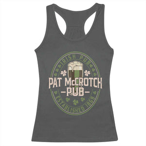 Funny Pat McCrotch Irish Pub Racerback Tank Top St Patricks Day Adult Humor Party Drinking TS11 Dark Heather Print Your Wear