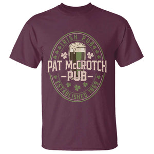Funny Pat McCrotch Irish Pub T Shirt St Patricks Day Adult Humor Party Drinking TS11 Maroon Print Your Wear