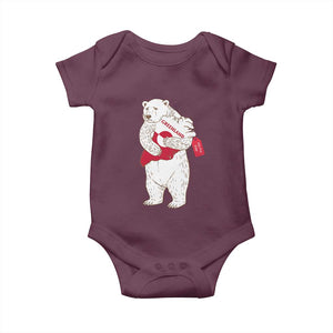 Greenland Is Not For Sale Baby Onesie Greenland Bear Hug TS11 Maroon Print Your Wear