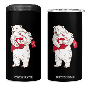Greenland Is Not For Sale 4 in 1 Can Cooler Tumbler Greenland Bear Hug TS11 One Size: 16 oz Black Print Your Wear