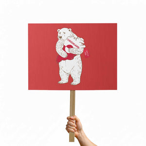 Greenland Is Not For Sale Protest Sign Greenland Bear Hug TS11 Horizontal 18" × 24" Red Print Your Wear
