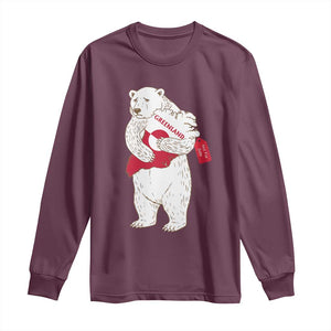 Greenland Is Not For Sale Long Sleeve Shirt Greenland Bear Hug TS11 Maroon Print Your Wear