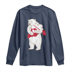 Greenland Is Not For Sale Long Sleeve Shirt Greenland Bear Hug TS11 Navy Print Your Wear