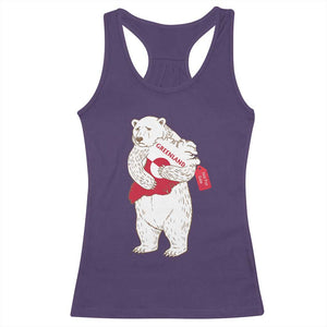Greenland Is Not For Sale Racerback Tank Top Greenland Bear Hug TS11 Purple Print Your Wear