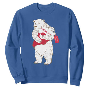 Greenland Is Not For Sale Sweatshirt Greenland Bear Hug TS11 Royal Blue Print Your Wear