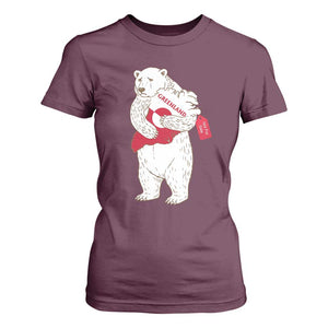 Greenland Is Not For Sale T Shirt For Women Greenland Bear Hug TS11 Maroon Print Your Wear