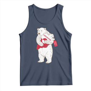 Greenland Is Not For Sale Tank Top Greenland Bear Hug TS11 Navy Print Your Wear