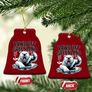 Paws Off Greenland Ceramic Ornament Resist Polar Bear Political Satire TS11 Print Your Wear