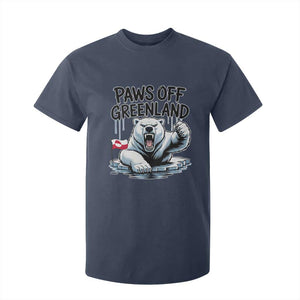 Paws Off Greenland T Shirt For Kid Resist Polar Bear Political Satire TS11 Navy Print Your Wear