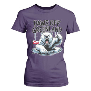Paws Off Greenland T Shirt For Women Resist Polar Bear Political Satire TS11 Purple Print Your Wear