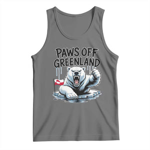 Paws Off Greenland Tank Top Resist Polar Bear Political Satire TS11 Black Heather Print Your Wear