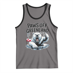 Paws Off Greenland Tank Top Resist Polar Bear Political Satire TS11 Deep Heather Black Print Your Wear