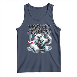 Paws Off Greenland Tank Top Resist Polar Bear Political Satire TS11 Navy Print Your Wear