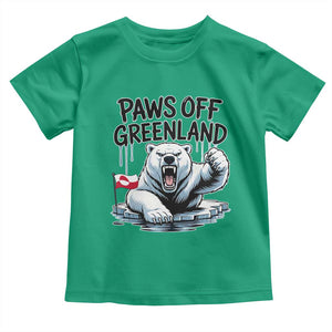 Paws Off Greenland Toddler T Shirt Resist Polar Bear Political Satire TS11 Irish Green Print Your Wear