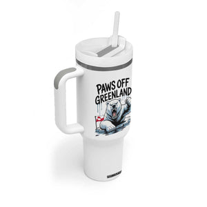 Paws Off Greenland Tumbler With Handle Resist Polar Bear Political Satire TS11 Print Your Wear