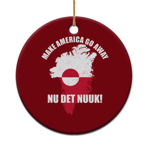 Nu Det Nuuk Make America Go Away Ceramic Ornament Support Greenland Political Statement TS11 1pc Red Print Your Wear