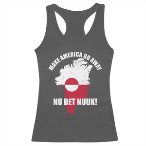 Nu Det Nuuk Make America Go Away Racerback Tank Top Support Greenland Political Statement TS11 Dark Heather Print Your Wear