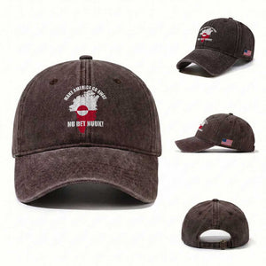 Nu Det Nuuk Make America Go Away Washed Cotton Baseball Cap Support Greenland Political Statement TS11 Washed Cap Universal Fit Dark Brown Print Your Wear