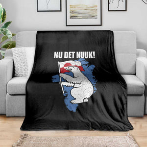 Nu Det Nuuk Nows Enough Throw Blanket Funny Saying Bear Greenlandic Flag TS11 Print Your Wear