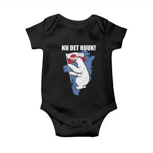 Nu Det Nuuk Nows Enough Baby Onesie Funny Saying Bear Greenlandic Flag TS11 Black Print Your Wear
