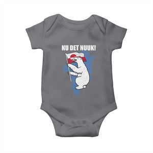 Nu Det Nuuk Nows Enough Baby Onesie Funny Saying Bear Greenlandic Flag TS11 Charcoal Print Your Wear