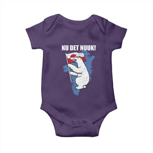 Nu Det Nuuk Nows Enough Baby Onesie Funny Saying Bear Greenlandic Flag TS11 Purple Print Your Wear