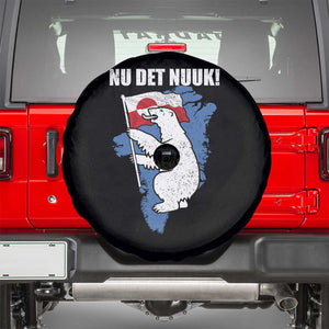 Nu Det Nuuk Nows Enough Spare Tire Cover Funny Saying Bear Greenlandic Flag TS11 Black Print Your Wear
