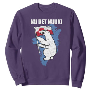 Nu Det Nuuk Nows Enough Sweatshirt Funny Saying Bear Greenlandic Flag TS11 Purple Print Your Wear
