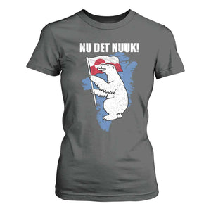 Nu Det Nuuk Nows Enough T Shirt For Women Funny Saying Bear Greenlandic Flag TS11 Dark Heather Print Your Wear