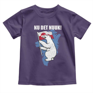 Nu Det Nuuk Nows Enough Toddler T Shirt Funny Saying Bear Greenlandic Flag TS11 Purple Print Your Wear