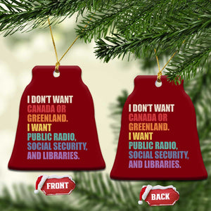 I Dont Want Canada Or Greenland I Want Public Radio Social Security And Libraries Ceramic Ornament Political Satire TS11 Print Your Wear