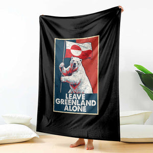 Leave Greenland Alone Throw Blanket Polar Bear Holding Flag Greenlanders Supports TS11 Print Your Wear