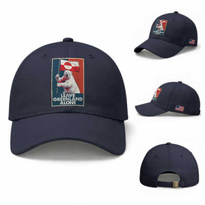 Leave Greenland Alone Baseball Cap Polar Bear Holding Flag Greenlanders Supports TS11 Baseball Cap Universal Fit Navy Print Your Wear