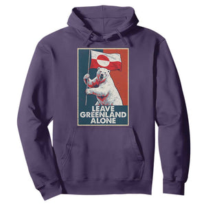 Leave Greenland Alone Hoodie Polar Bear Holding Flag Greenlanders Supports TS11 Purple Print Your Wear