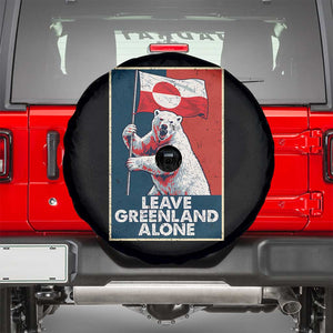 Leave Greenland Alone Spare Tire Cover Polar Bear Holding Flag Greenlanders Supports TS11 Black Print Your Wear