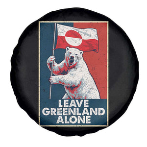 Leave Greenland Alone Spare Tire Cover Polar Bear Holding Flag Greenlanders Supports TS11 Print Your Wear