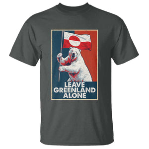 Leave Greenland Alone T Shirt Polar Bear Holding Flag Greenlanders Supports TS11 Dark Heather Print Your Wear