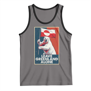 Leave Greenland Alone Tank Top Polar Bear Holding Flag Greenlanders Supports TS11 Deep Heather Black Print Your Wear