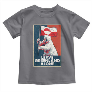 Leave Greenland Alone Toddler T Shirt Polar Bear Holding Flag Greenlanders Supports TS11 Charcoal Print Your Wear