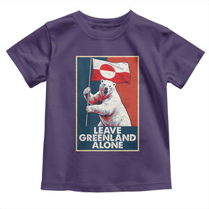 Leave Greenland Alone Toddler T Shirt Polar Bear Holding Flag Greenlanders Supports TS11 Purple Print Your Wear