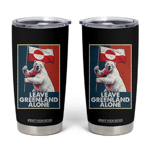 Leave Greenland Alone Tumbler Cup Polar Bear Holding Flag Greenlanders Supports TS11 Black Print Your Wear