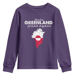 Make Greenland Great Again Youth Sweatshirt Act USA 51st State Greenland TS11 Purple Print Your Wear