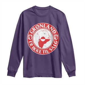 Greenland Is Not For Sale Long Sleeve Shirt Gronland Er Ikke Til Salg Greenland Protest TS11 Purple Print Your Wear