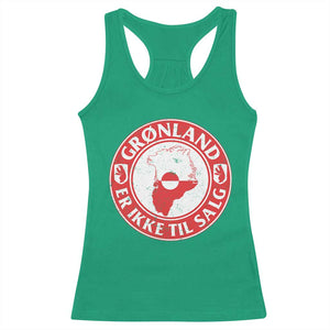 Greenland Is Not For Sale Racerback Tank Top Gronland Er Ikke Til Salg Greenland Protest TS11 Irish Green Print Your Wear