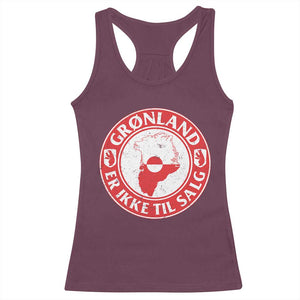 Greenland Is Not For Sale Racerback Tank Top Gronland Er Ikke Til Salg Greenland Protest TS11 Maroon Print Your Wear
