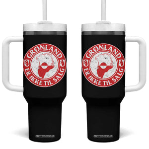 Greenland Is Not For Sale Tumbler With Handle Gronland Er Ikke Til Salg Greenland Protest TS11 One Size: 40 oz Black Print Your Wear