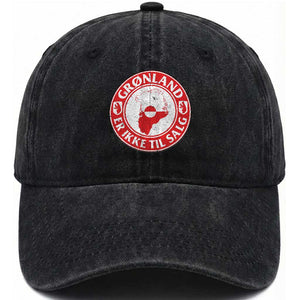 Greenland Is Not For Sale Washed Cotton Baseball Cap Gronland Er Ikke Til Salg Greenland Protest TS11 Print Your Wear