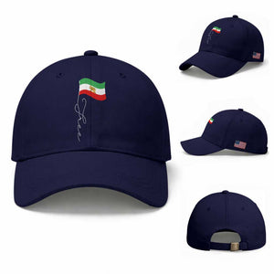 Free Iran Baseball Cap Patriotic Iranian Lion and Sun Flag TS11 Baseball Cap Universal Fit Dark Blue Print Your Wear