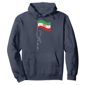 Free Iran Hoodie Patriotic Iranian Lion and Sun Flag TS11 Navy Print Your Wear
