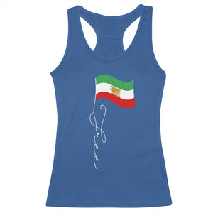 Free Iran Racerback Tank Top Patriotic Iranian Lion and Sun Flag TS11 Royal Blue Print Your Wear